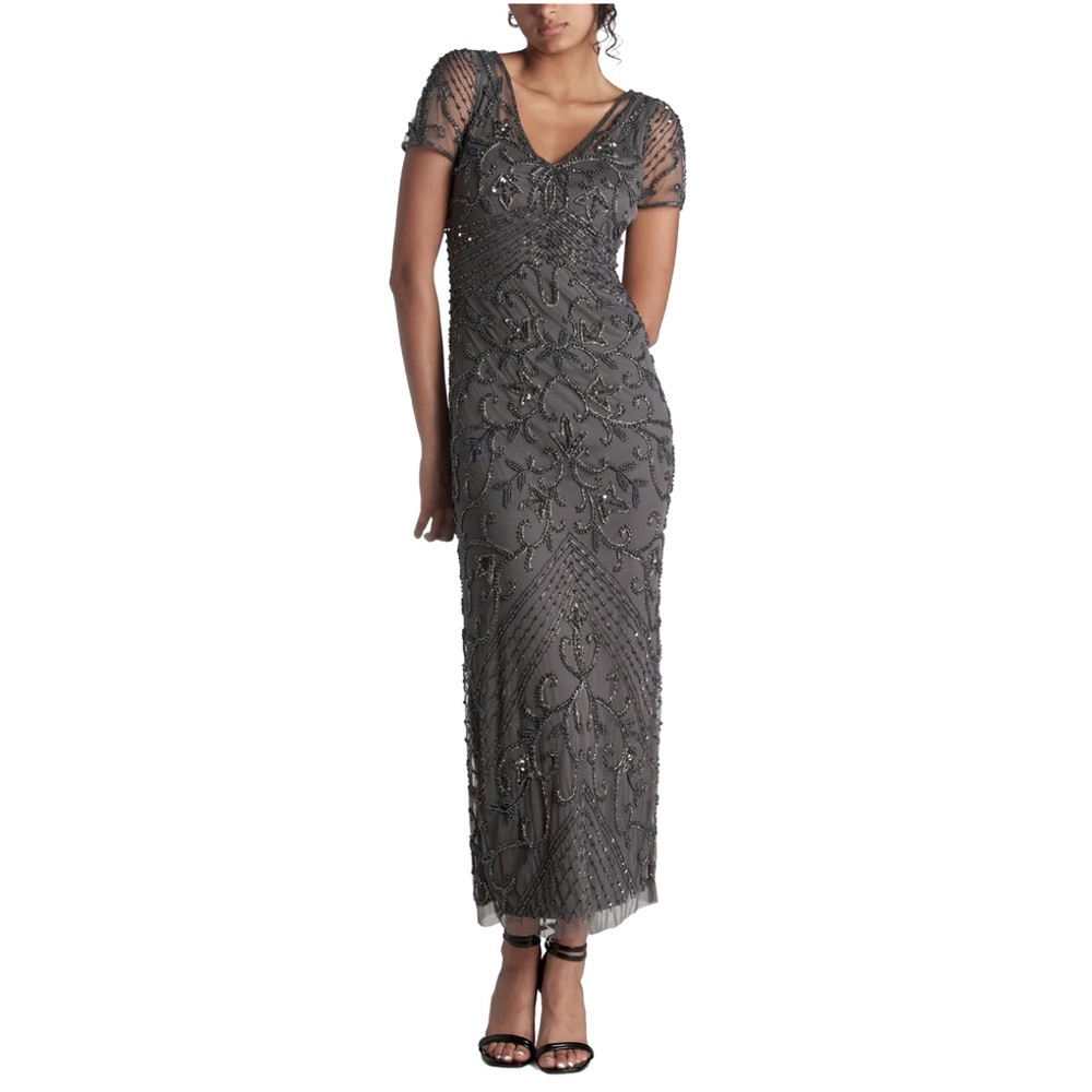 NWT Stunning Pisarro Nights Fully Beaded Gown